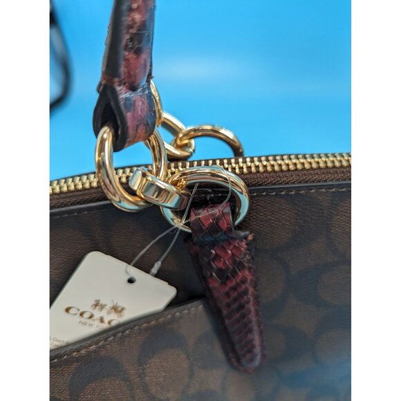 COACH NWT $378 AVA Signature red snake‎ embossed trim bag - Picture 10 of 10
